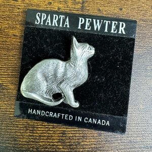 Sparta Pewter Figural Cat Brooch Giftable Gift for Cat Lovers Vintage 80’s